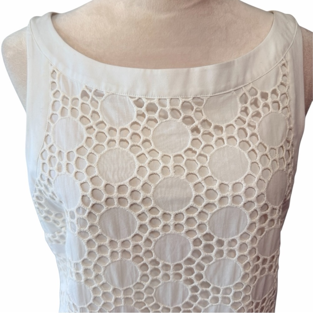 Vineyard Vines White Eyelet Lace Shift Dress Sleeveless NWT Size 12